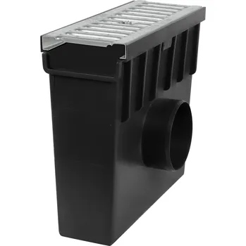 Odvodňovací žlab Sběrná plastová vpusť BIELBET A15 s pozinkovanou mříží 333 x 130 x 300 mm 55 mm