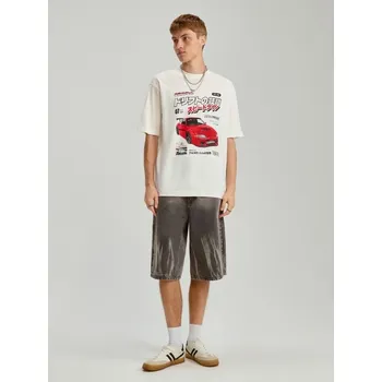 Pánské kraťasy Džínové kraťasy se sepraným efektem - 29 - House - šedá - 708FW-90J