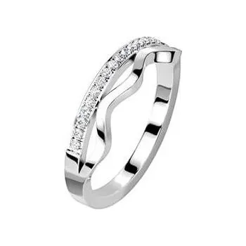 Prsten OPR1899-49 Ocelový prsten se zirkony