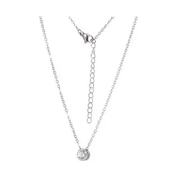 Náhrdelník OPD0354-C Ocelový náhrdelník s čirým zirkonem