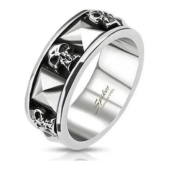 Prsten OPR0135-71 Ocelový prsten s lebkami