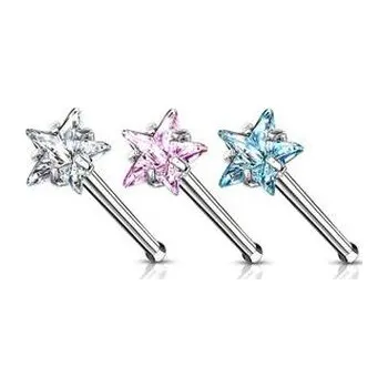 Piercing N0134C Piercing do nosu hvězdička - čirá