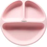 BabyOno Siilicone Plate 6m+ dělený talíř s přísavkou Pink 1 ks