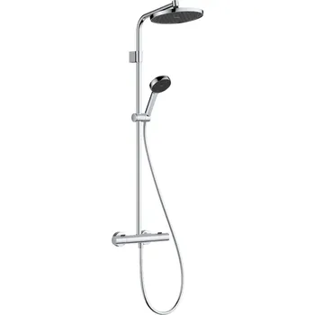 Vodovodní baterie Hansgrohe Activera S - Sprchový systém Showerpipe 240 1jet se sprchovou tyčí Varia s termostatem Ecostat Fine, EcoSmart, chrom 28078000