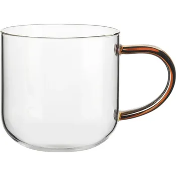 Skleněný hrnek s uchem 400 ml COPPA GLASS ASA Selection - hnědý hnědá