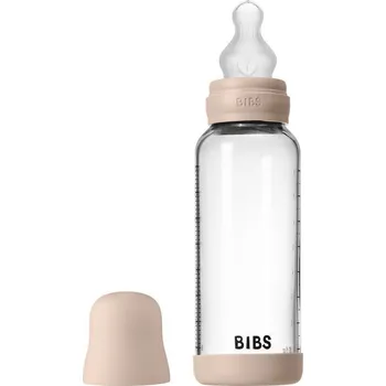 Kojenecká láhev Bibs Antikoliková skleněná láhev se silikonovým dudlíkem 240 ml Blush