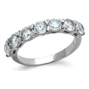 Prsten AL-0058-52 Ocelový prsten se zirkony