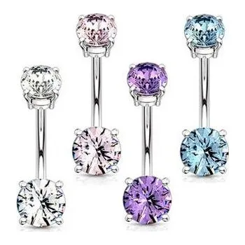 Piercing WP01318-C Piercing do pupíku s kamínky - čirá