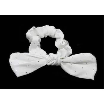 Látková gumička s mašlí Barva: bílá