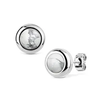 Náušnice NB022-08 Ocelové náušnice Howlit 8mm