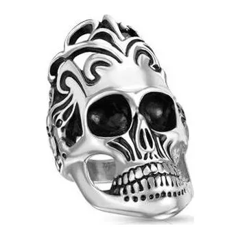 Prsten OPR0120-65 Ocelový motorkářský prsten - lebka