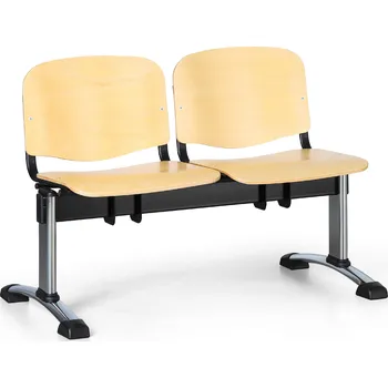 Lavice do čekárny dřevěná ISO Biedrax LC9741 - podnož chromovaná