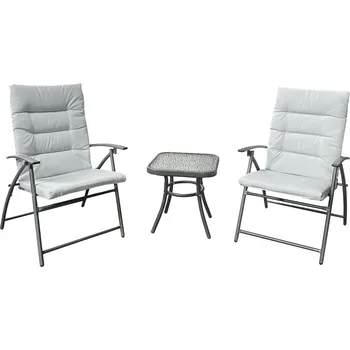 Zahradní sestava Zahradní set 1+2, šedá/tmavě šedá, MUSON, světle šedá