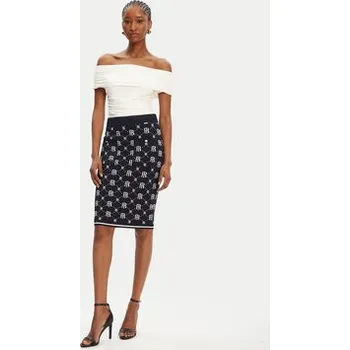 Dámská sukně Fracomina Pouzdrová sukně FR25WG4009K414F8 Tmavomodrá Slim Fit M