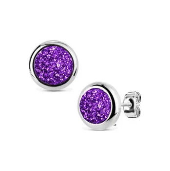 Náušnice NB316 Ocelové náušnice DRUZY Deep Violet