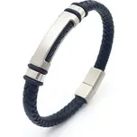 NR1291 Kožený náramek s ocelovou destičkou