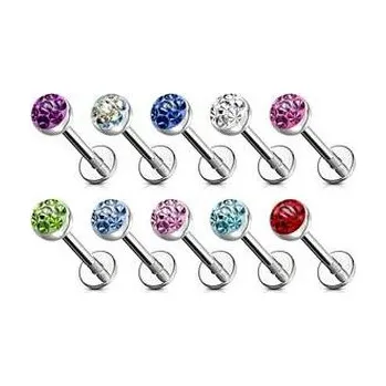 Šperk LB01063-1208C Piercing do brady - labreta 1,2 x 8 mm - čirá