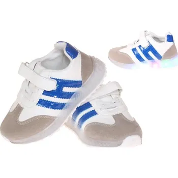 Dívčí tenisky Dětské tenisky svítící se špičkou pruhy modré