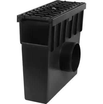 Odvodňovací žlab Sběrná plastová vpusť BIELBET B125 s litinovou mříží 333 x 130 x 300 mm 105 mm