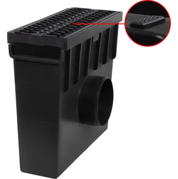 Odvodňovací žlab Sběrná plastová vpusť BIELBET A15 s plastovou mříží 333 x 130 x 300 mm 55 mm