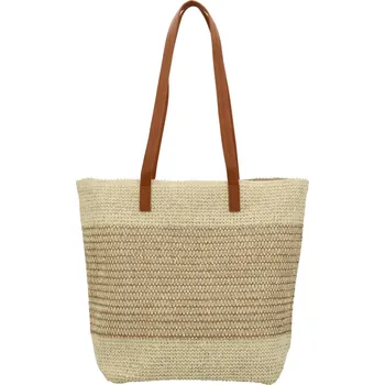 Kabelka Módní dámská slaměná kabelka na rameno Jitra, béžová