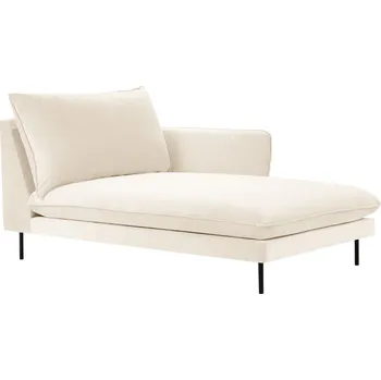 Otoman Cosmopolitan Design Světle béžová sametová lenoška Vienna 170 cm, pravá