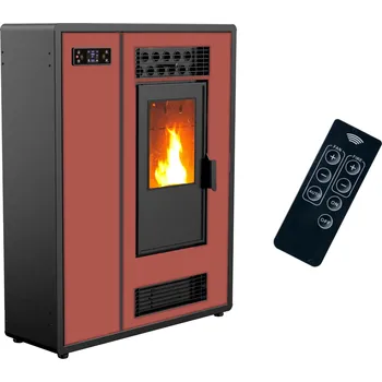 Krbová kamna Sannover Peletová kamna Air Slim Astral 12,2 kW bordó