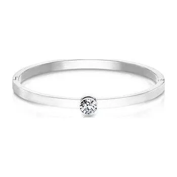 Náramek OPA1542-ST Otevírací ocelový náramek s kamínkem