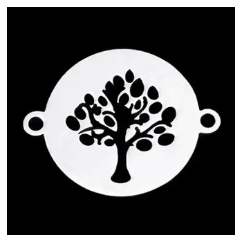 Materiál na výrobu šperku OK1317-ST Ocelová destička strom života