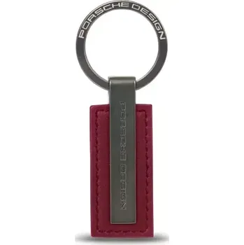 PORSCHE DESIGN Keyring Metal Klíčenka kov kůže červená (Gravírované logo)