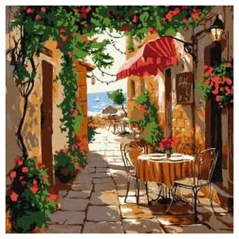 Set školních potřeb Malowania po numerach - Kawiarnia z meblami 30x30