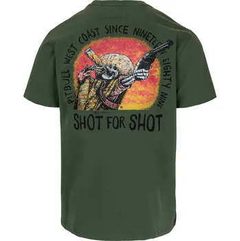 Pánské tričko PitBull West Coast - pánské triko SHOT FOR SHOT zelené 3XL