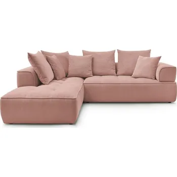 Pohovka Růžová žinylková rohová pohovka (levý roh/do L) Whesley – Bobochic Paris ID_1773074