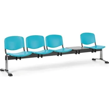 Lavice do čekárny plastová ISO Biedrax LC9731z - podnož chromovaná