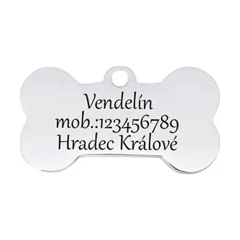 psí známka PZ034-L Ocelová psí známka - kost, vel. L
