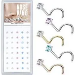 N0000-16 Sada 40ti piercingů do nosu, 2,5mm zirkon