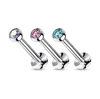 Piercing LB0018P Labreta - piercing do brady PUSH IN - růžová