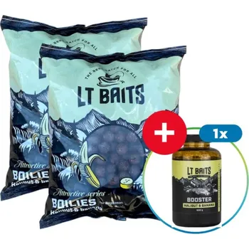 Nástraha 10kg Boilies LT Baits Halibut Banana 24mm + Booster Zdarma
