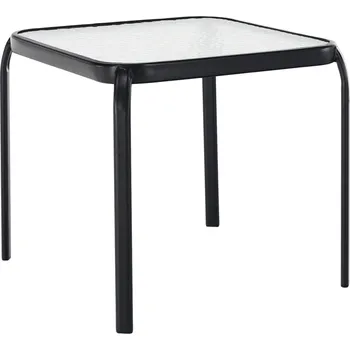 Zahradní stůl Zahradní příruční stůl, černá ocel/tvrz. sklo, RAMOL