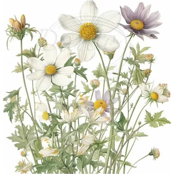 Textilní nažehlovací páska Dante Nažehlovačka Luční kvítí světlé - 19 x 20 cm