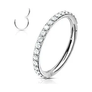 Piercing K1041-C Piercing segment kruh s čirými kamínky