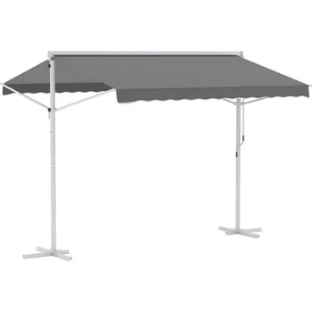 Stínicí technika Outsunny Volně stojící stahovací markýza s klikou 300 x 295 cm