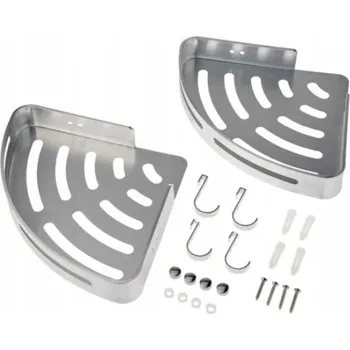 Drátěná police ROHOVÁ POLIČKA DO KOUPELNY POD SPRCHU STŘÍBRNÁ 2 KS