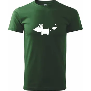 Pánské tričko Prdící pes - Triko extra velké (5-8XL) - 8XL ( Lahvově zelená )