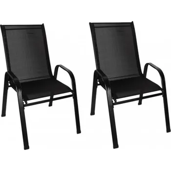 Crossheim C25004 Zahradní židle Relax černá, 2 ks