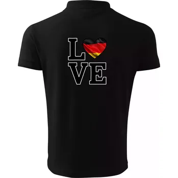 Pánská košile Love Německá vlajka - Polokošile pánská Pique Polo 203 - 4XL ( Černá )