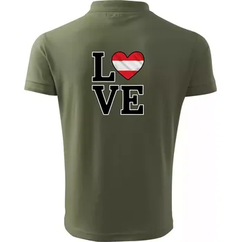 Pánská košile Love Rakouská vlajka - Polokošile pánská Pique Polo 203 - 2XL ( Khaki )
