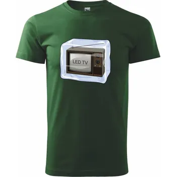 Pánské tričko LED TV (Hana-creative) - Triko extra velké (5-8XL) - 8XL ( Lahvově zelená )