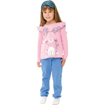 Dívčí pyžamo Dívčí pyžamo Bunny - růžová/modrá 122