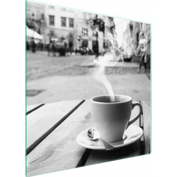 Obraz Skleněná ochranná deska na sporák 50x52 Káva